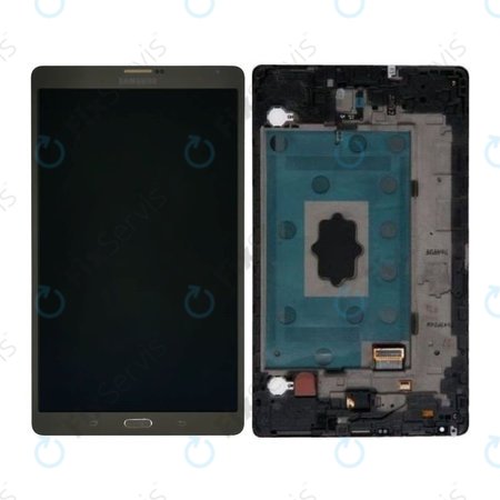 Samsung Galaxy Tab S 8.4 T705 - LCD Displej + Dotykové Sklo + Rám (Titanium Bronze) - GH97-16095B Genuine Service Pack