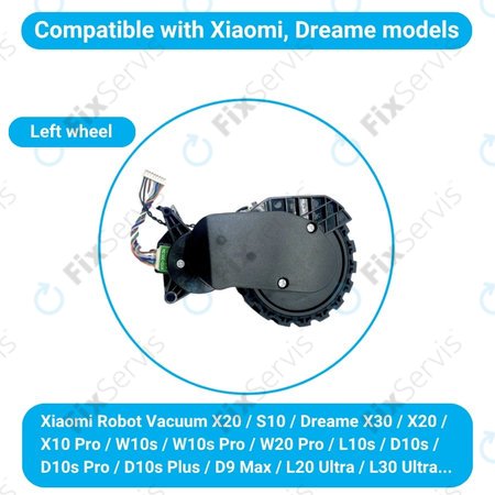 Xiaomi Robot Vacuum X20, S10, Dreame X30, X20, X10 Pro - Koleso s Motorom (Ľavé) (Čierne)