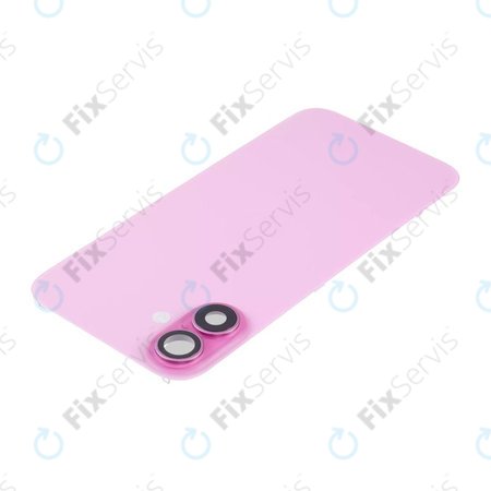 Apple iPhone 16 - Sklo Zadného Housingu + Sklíčko Kamery + Kovový Pliešok + Magsafe Magnet (Pink)