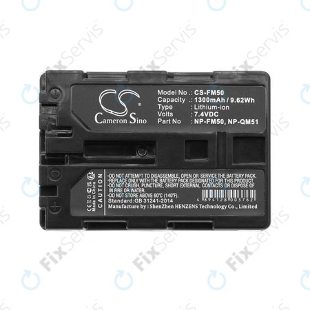 Batéria pre Sony CCD-TR108, Cyber-shot DSC-S50, 1300mAh, Li-Ion, 7.4V, NP-QM51, HQ