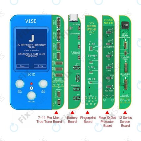 JC V1SE Programmer + LCD, Battery, Fingerprint, Face ID & 12-series Boards (iPhone 7 - 12 Pro Max)