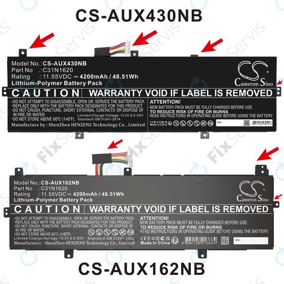 Batéria pre Asus BX430, Expertbook B5440fa, P5240ua-1a, 4200mAh, Li-Pol, 11.55V, C31N1620, HQ