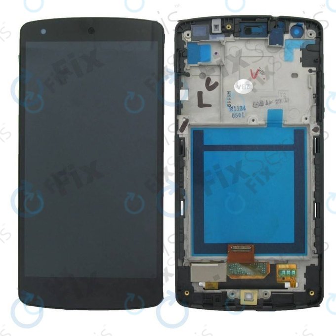 LG Nexus 5 D821 - LCD Displej + Dotykové Sklo + Rám (Black) - ACQ86661402 Genuine Service Pack