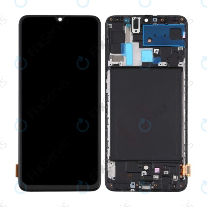 Samsung Galaxy A70 A705F - LCD Displej + Dotykové Sklo + Rám (Black) TFT