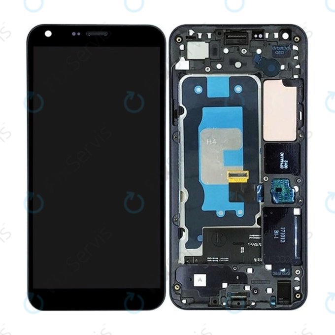 LG Q6 M700N - LCD Displej + Dotykové Sklo + Rám (Black) TFT
