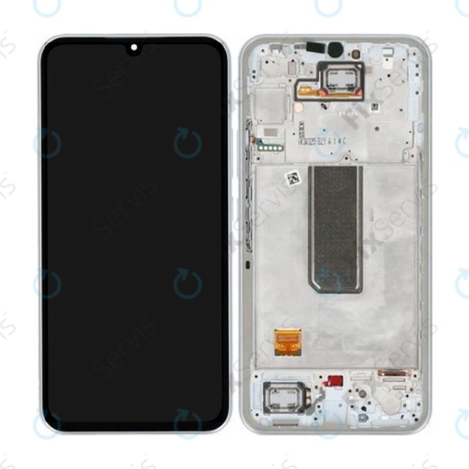 Samsung Galaxy A34 5G A346B - LCD Displej + Dotykové Sklo + Rám (Silver) - GH82-31200B, GH82-31201B Genuine Service Pack