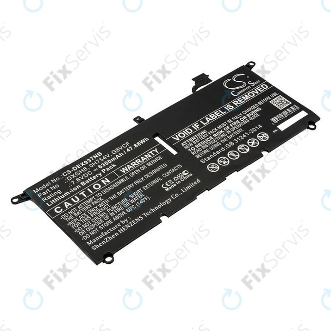 Batéria pre Dell XPS 13 9370, 6300mAh, Li-Ion, 7.6V, DXGH8, HQ