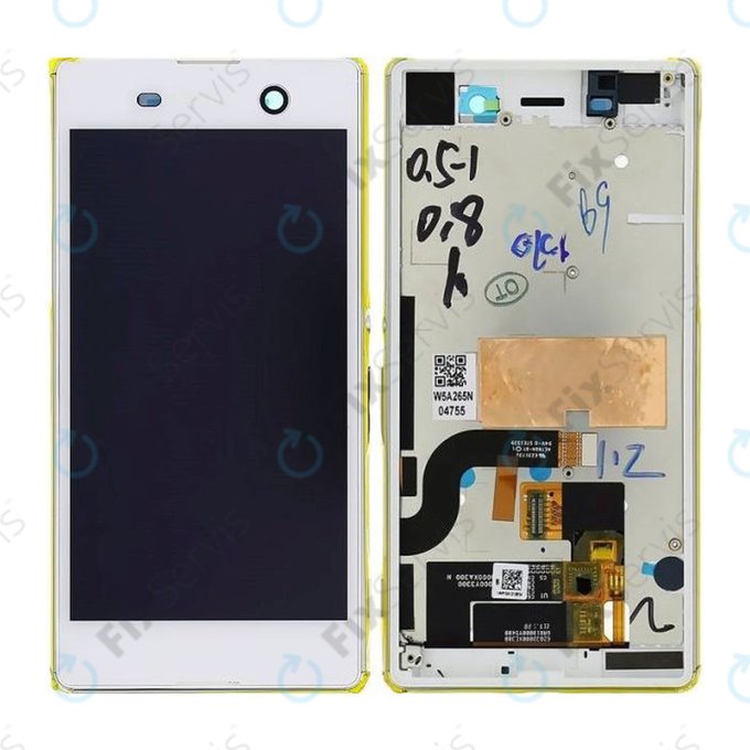 Sony Xperia M5 E5603 - LCD Displej + Dotykové Sklo + Rám (White) - 191HLY0004B-WCS Genuine Service Pack