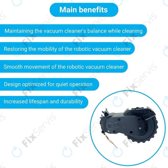 Xiaomi Mijia E10, E12, Mi Robot Vacuum Mop 2 Lite, 2 Pro - Koleso s Motorom (Ľavé) (Čierne)