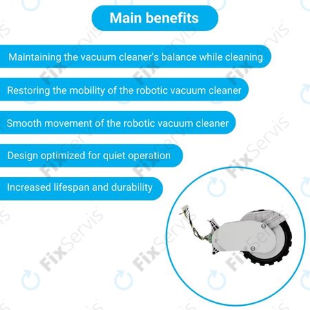 Xiaomi Robot Vacuum X20, S10, Dreame X30, X20, X10 Pro - Koleso s Motorom (Ľavé) (Biele)