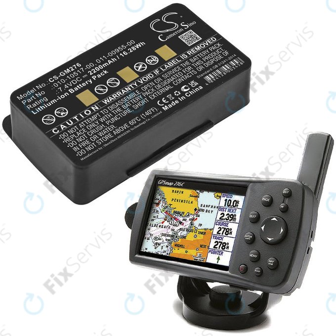 Batéria pre Garmin GPSMAP 276, 296, 376, 378, 478, 495, 2200mAh, Li-Ion, 7.4V, 010-10517-00, HQ