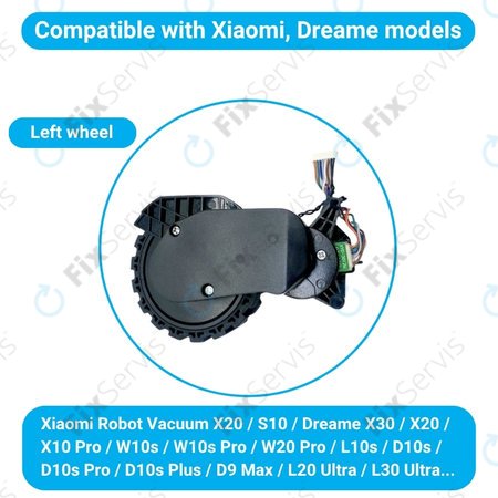 Xiaomi Robot Vacuum X20, S10, Dreame X30, X20, X10 Pro - Koleso s Motorom (Pravé) (Čierne)