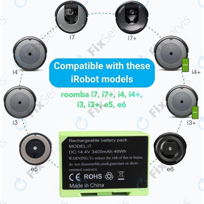 iRobot Roomba e-series, i-series - Batéria ABL-D1, 4624864, ABL-D2 Li-Ion 14.4V 3400mAh