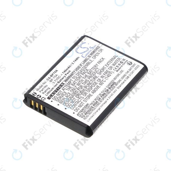 Batéria pre Samsung ES, ST, 740mAh, Li-Ion, 3.7V, BP-70A, HQ
