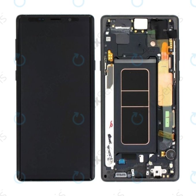 Samsung Galaxy Note 9 N960U - LCD Displej + Dotykové Sklo + Rám (Midnight Black) - GH97-22269A, GH97-23737A, GH97-22270A Genuine Service Pack