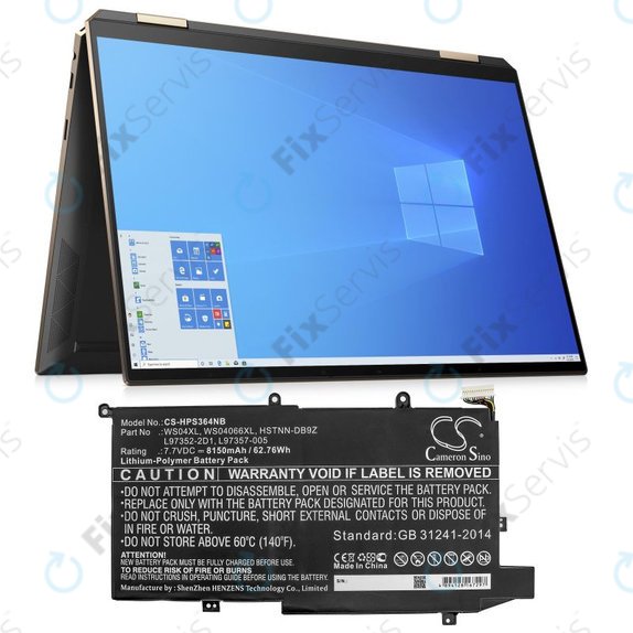 Batéria pre HP Spectre X360 14-EA0002NI, X360 14-EA0002NX, 8150mAh, Li-Pol, 7.7V, WS04XL, HQ