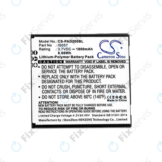 Batéria pre Pax myPOS D200, D200T, IS275, D200, 1800mAh, Li-Pol, 3.7V, IS057, HQ