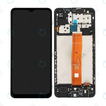 Samsung Galaxy M12 M127F - LCD Displej + Dotykové Sklo + Rám (Black) - GH82-25042A, GH82-25043A Genuine Service Pack