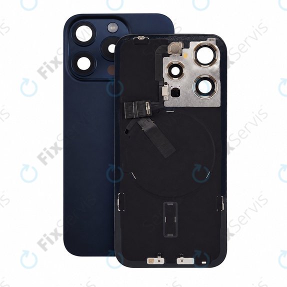 Sklo zadného housingu pre iPhone 15 Pro, Blue Titanium, Pulled A