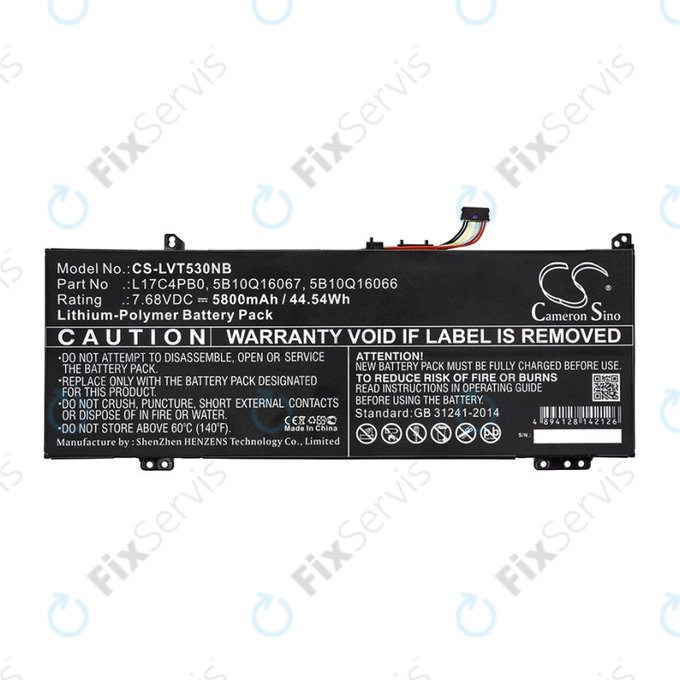 Batéria pre Lenovo Air 14, Flex 6, Ideapad 530, Yoga 530, 5800mAh, Li-Pol, 7.68V, L17C4PB0, HQ