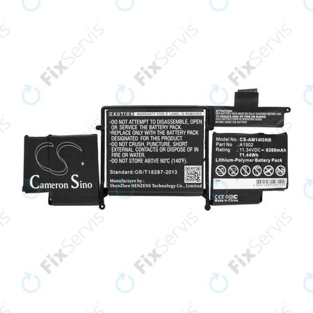 Apple MacBook Pro 13" A1502 (Late 2013 - Mid 2014) - Batéria A1493 6300mAh HQ