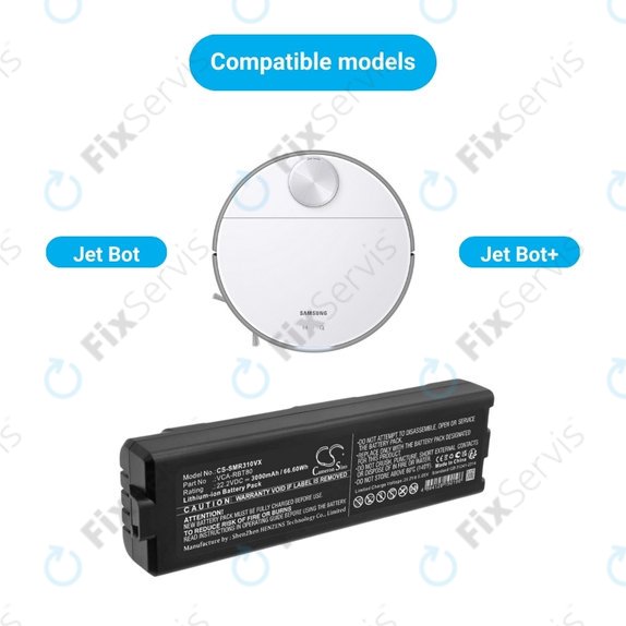 Samsung Jet Bot, Jet Bot+ - Batéria VCA-RBT80 Li-Ion 22.2V 3000mAh HQ