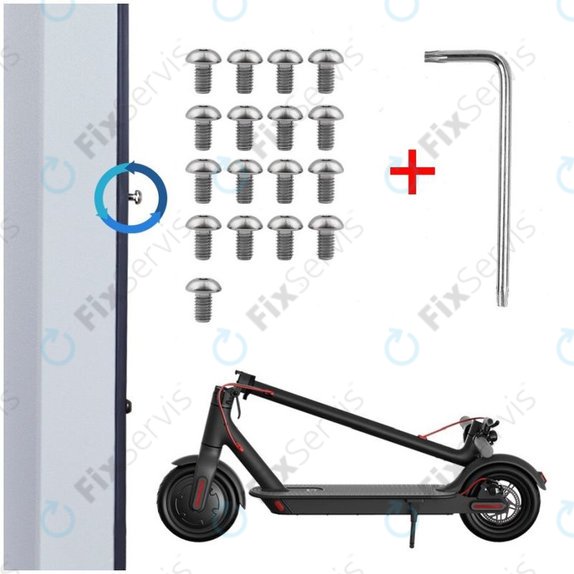 Xiaomi Mi Electric Scooter 1S, 2 M365, Essential, Pro, Pro 2 - Skrutky Spodného Krytu Batérie - Závit M3 (17ks)