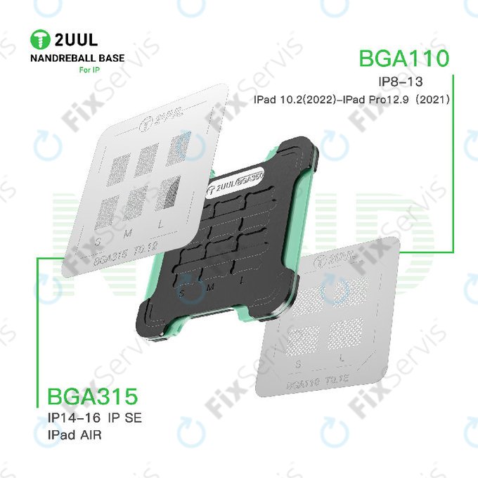 Magnetická základňa na reballing NAND, obojstranná, 2UUL BH16