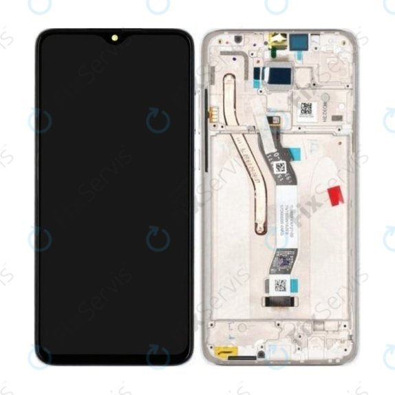 Xiaomi Redmi Note 8 Pro - LCD Displej + Dotykové Sklo + Rám (Pearl White) - 56000300G700 Genuine Service Pack