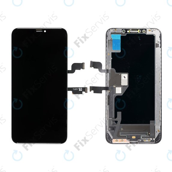 Displej Hard OLED pre iPhone XS Max, Dotykové sklo s rámom, FixPremium