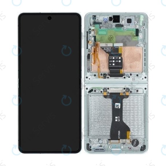 Samsung Galaxy Z Flip 7 F766B - LCD Displej + Dotykové Sklo + Rám (Mint) OLED