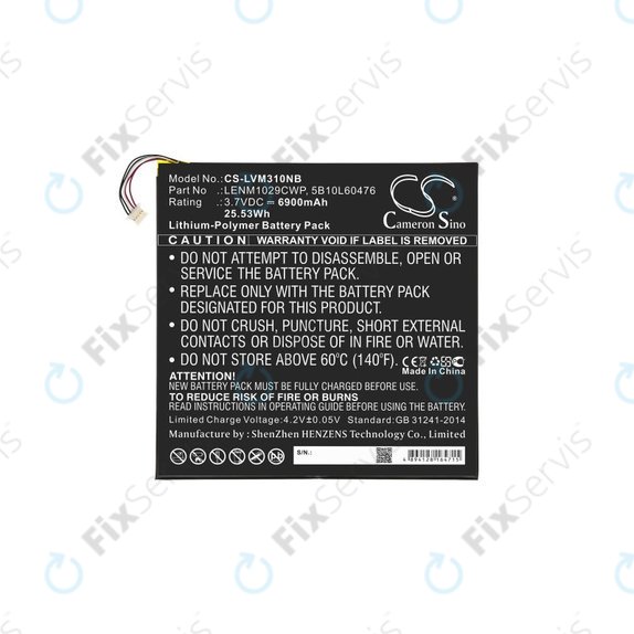 Batéria pre Lenovo Miix 300, Miix 310, 6900mAh, Li-Pol, 3.7V, LENM1029CWP, HQ
