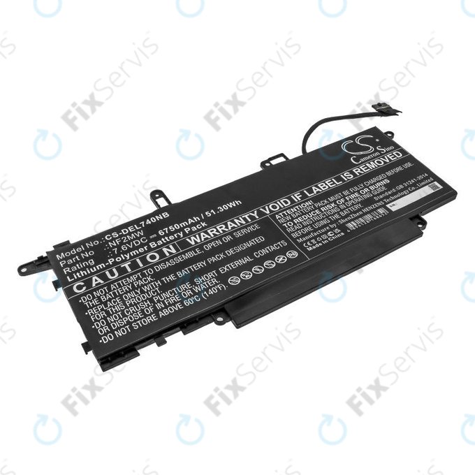 Batéria pre Dell Latitude 7310 2-in-1, 7400 2-in-1, 6750mAh, Li-Pol, 7.6V, NF2MW, HQ