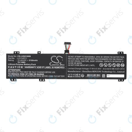 Batéria pre Lenovo Legion 5 15ARH7H, 82RD0002SB, 5100mAh, Li-Pol, 15.44V, L21C4PC1, HQ