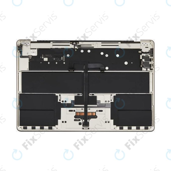 Horný rám klávesnice pre MacBook Air 15", A3114 (2024), s klávesnicou US a batériou, Starlight, 661-40268, Genuine Apple