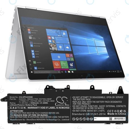 Batéria pre HP ProBook x360 435 G7, 3550mAh, Li-Pol, 11.55V, SX03XL, HQ