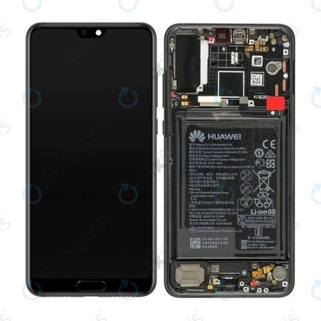 Huawei P20 Pro CLT-L29, CLT-L09 - LCD Displej + Dotykové Sklo + Rám + Batéria (Black) - 02351WQK Genuine Service Pack