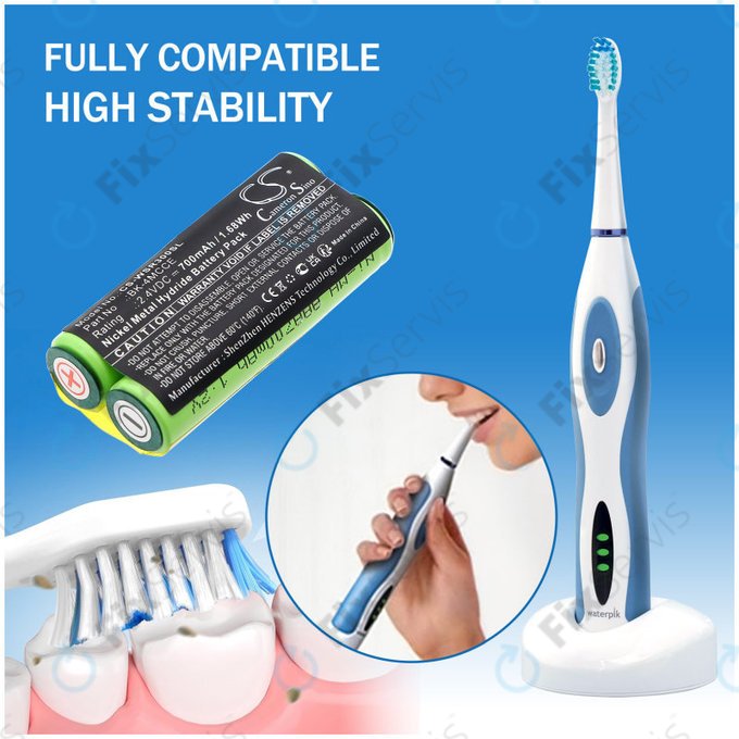 Batéria pre Waterpik 900 Sonic Toothbrush, Sensonic Plus Sr-3000, 700mAh, Ni-MH, 2.4V, BK-4MCCE, HQ