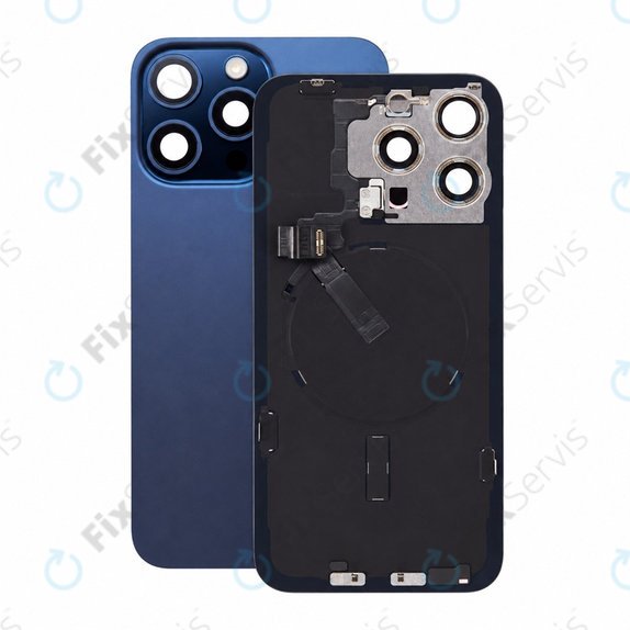 Sklo zadného housingu pre iPhone 15 Pro Max, Blue Titanium, Pulled A