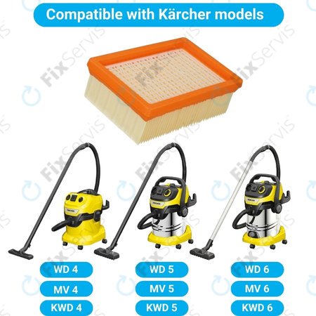 Kärcher WD-series, MV-series, KWD-series - Plochý Prachový Filter