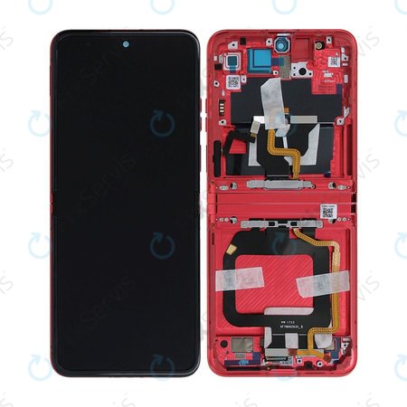 Motorola Razr 40 Ultra - LCD Displej + Dotykové Sklo + Rám (Viva Magenta) - 5D68C22598 Genuine Service Pack