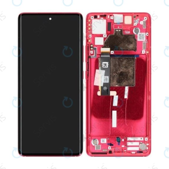 Motorola Edge 30 Fusion - LCD Displej + Dotykové Sklo + Rám (Viva Magenta) - 5D68C22034 Genuine Service Pack