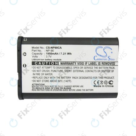 Batéria pre Casio Exilim EX-H10, EX-FH100, EX-H15, EX-Z2000, EX-H20G, 1950mAh, Li-Ion, 3.7V, NP-90, HQ