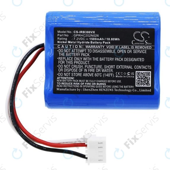 iRobot Braava 2000, 300, 380, 380T, 381, 390, Mint 5200, Mint Plus 5200, Proscenic JOJO Professional - Batéria GPRHC202N026, 4409709, W206001001399 Ni-MH 7.2V 1500mAh HQ