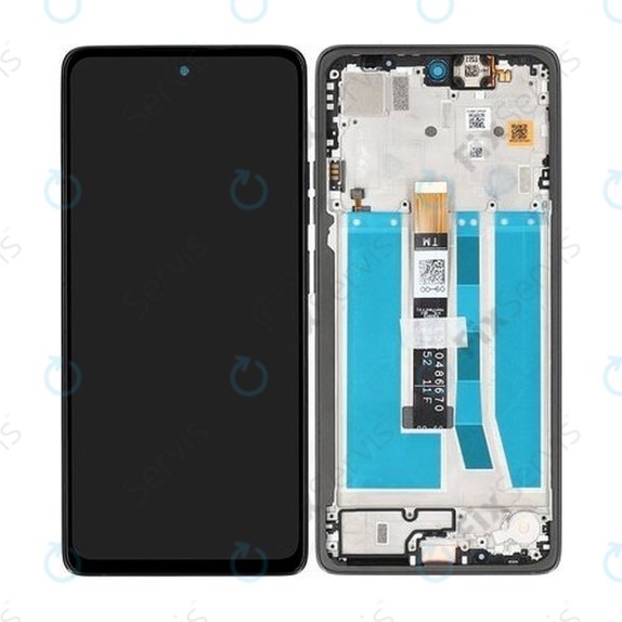 Motorola Moto G75 5G - LCD Displej + Dotykové Sklo + Rám (Charcoal Grey) - 5D68C29066 Genuine Service Pack