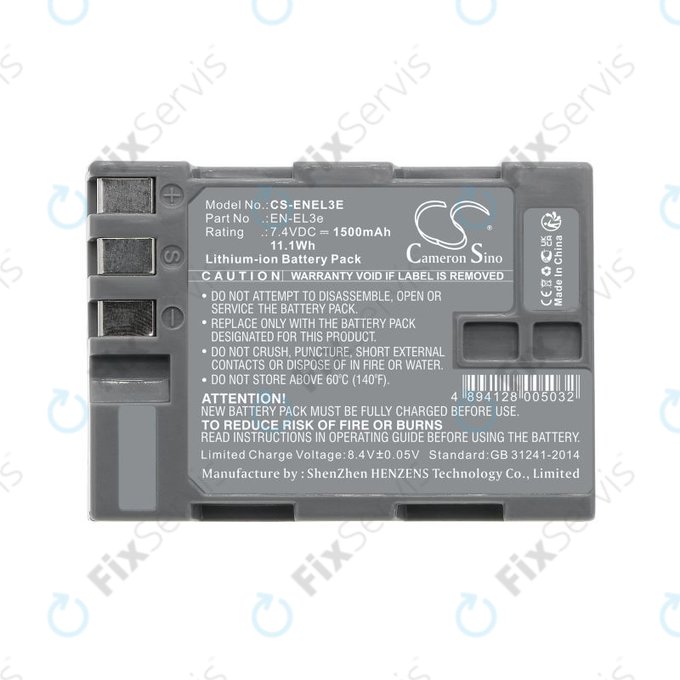 Batéria pre Nikon D100, D200, D50, D70, D70s, D80, D300S, D700, D90, D300, 1500mAh, Li-Ion, 7.4V, EN-EL3e, HQ