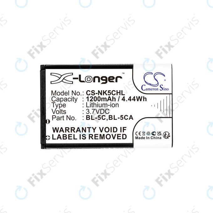 Batéria pre Nokia 1208, 1110, 2310, 1200mAh, Li-Ion, 3.7V, BL-5C, HQ