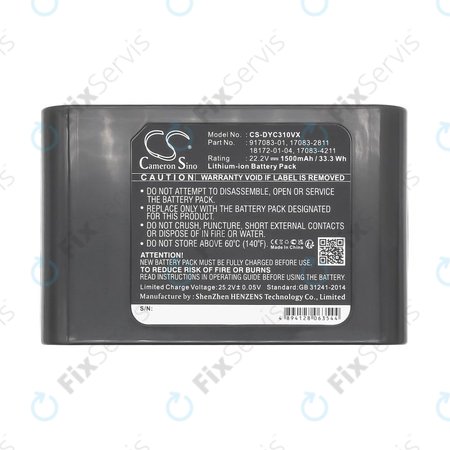 Batéria pre Dyson DC31, DC34, DC35, DC44, 1500mAh, Li-Ion, 22.2V, 17083-2811, HQ