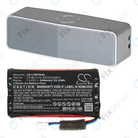 Batéria pre LG Music Flow P7, Xboom Go PK7, 3400mAh, Li-Ion, 7.4V, TD-Bb11LG, HQ