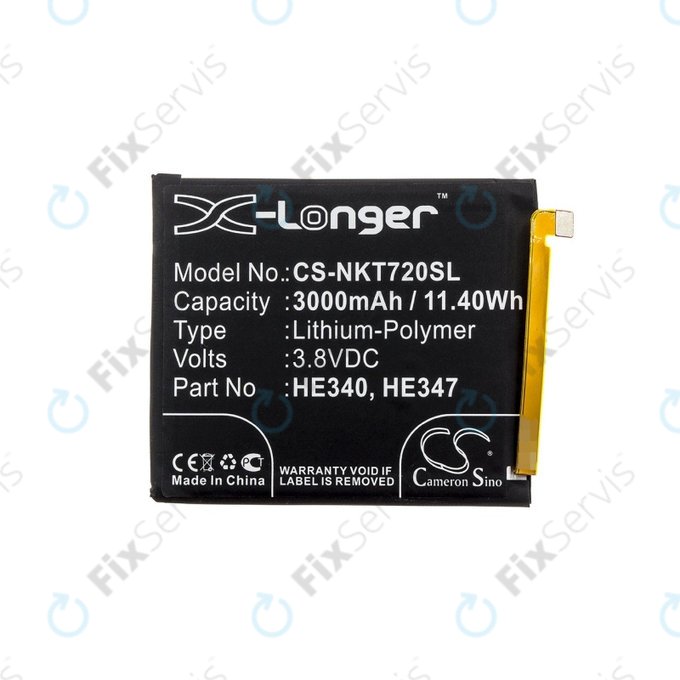 Batéria pre Nokia 7.1, 3000mAh, Li-Pol, 3.8 V, HE340, HQ